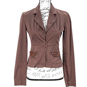 1637-KENZIE GIRL BROWN BLAZER